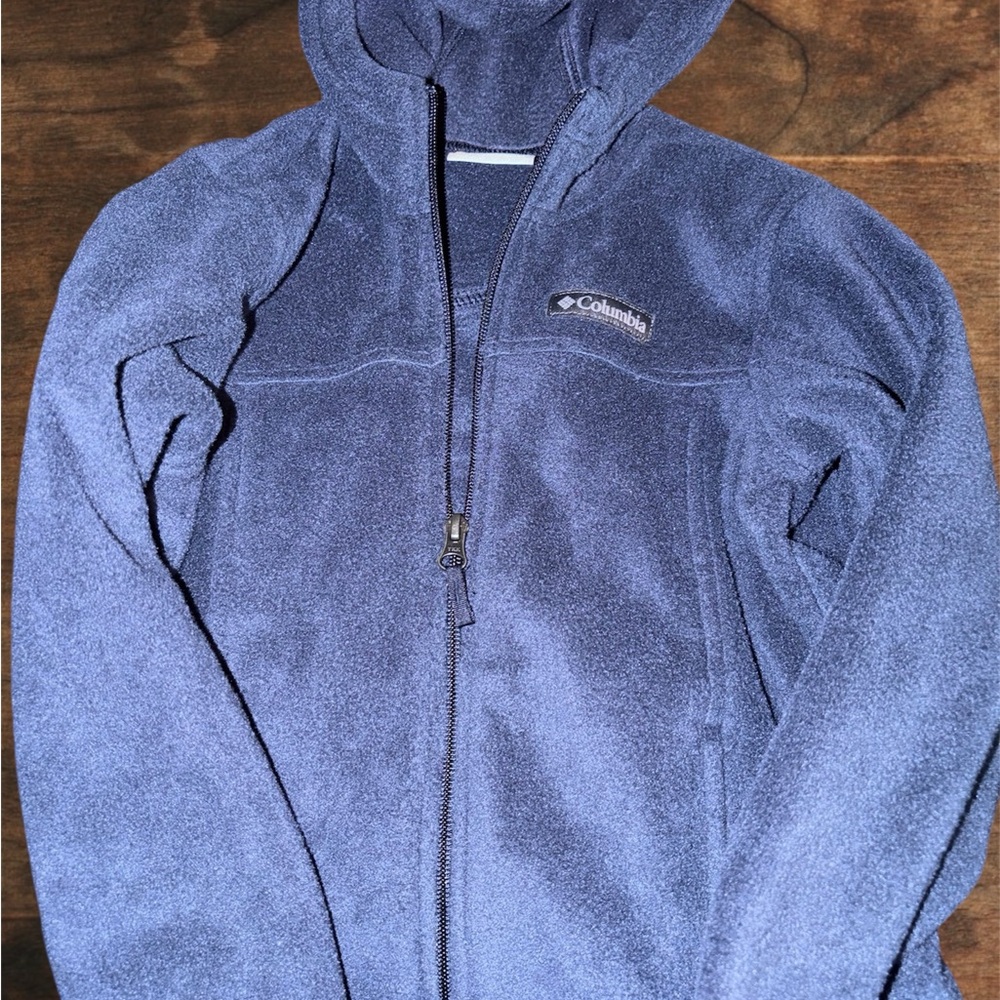 Columbia Navy Fleece Hooded Full-Zip Jacket